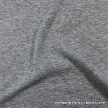 Heather Grey 100% Polyester One Side Brush Weft Knitted Fleece Fabric for Coat Home Textile